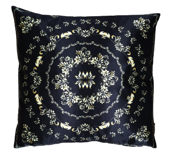 Sierkussen 'Goud/Zwarte print'