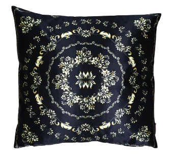Sierkussen 'Goud/Zwarte print'