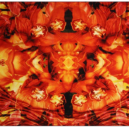 Vloerkleed 'Oranje bloemen'