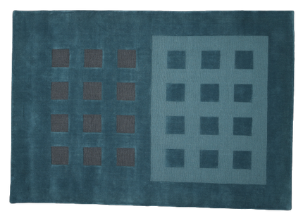 Vloerkleed 'Blauwe vakken'