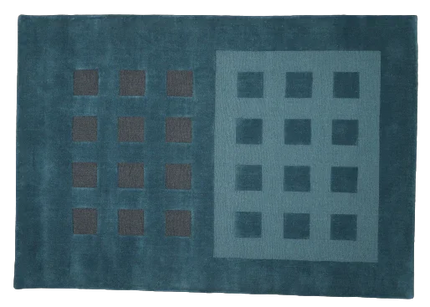 Vloerkleed 'Blauwe vakken'