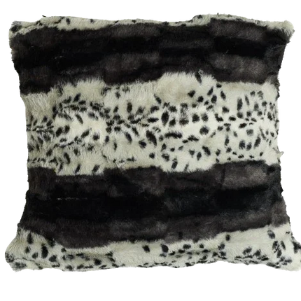 Sierkussen 'Zwart-wit fluffy panter'