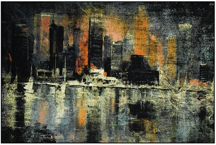 Vloerkleed 'Abstracte stad'