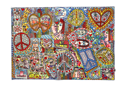 Vloerkleed 'kleurrijke illustraties'