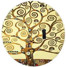 Vloerkleed rond 'Gustav Klimt The Tree of Life'