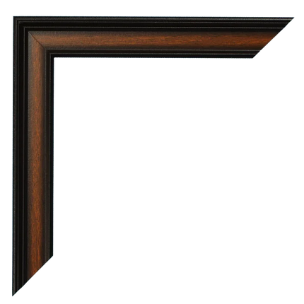 Donkerbruin houten fotolijst hoek met klassieke en elegante afwerking
