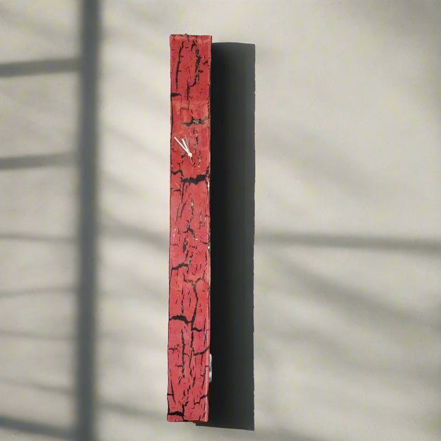 Decoratie Klok 'Rode Klok met Gebroken Patroon'
