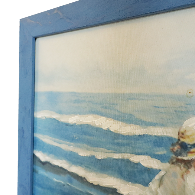 Handgeschilderd Canvas 'Wandeling op strand'
