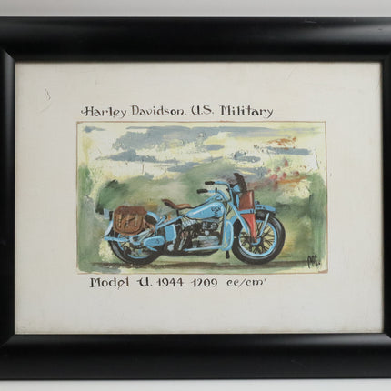 Handgeschilderd Schilderij 'Harley Davidson'