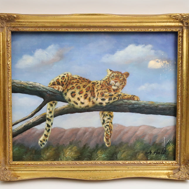 Handgeschilderd Schilderij 'Jachtluipaard'