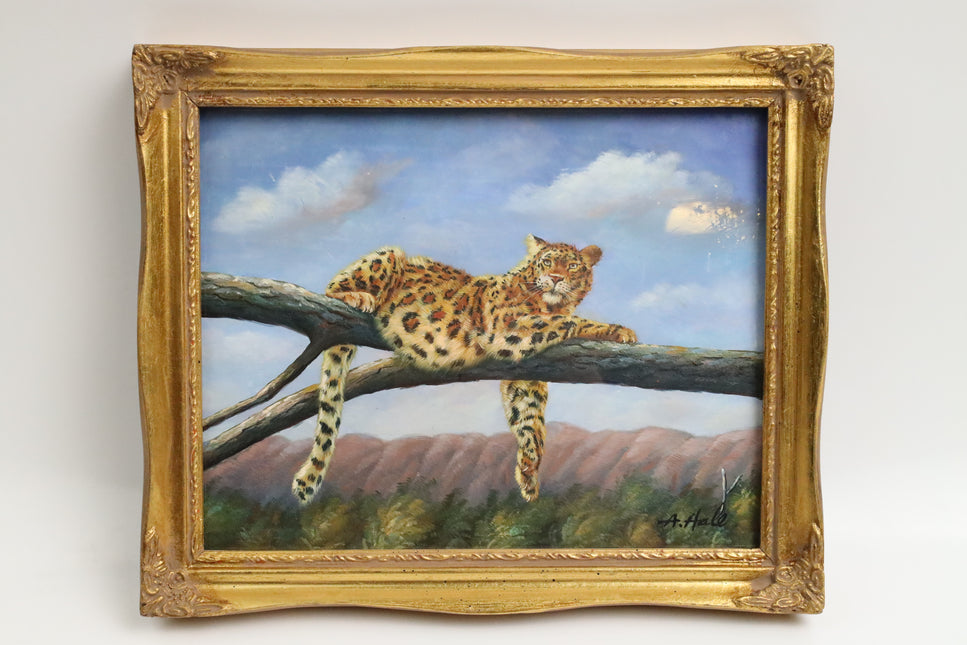 Handgeschilderd Schilderij 'Jachtluipaard'