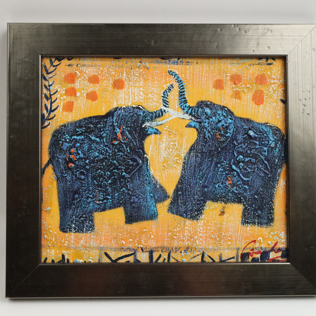 Handgeschilderd Schilderij 'Olifanten'