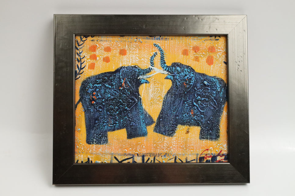 Handgeschilderd Schilderij 'Olifanten'