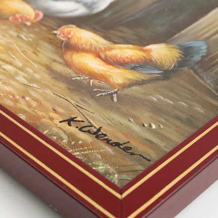Handgeschilderd Schilderij 'Kippen'