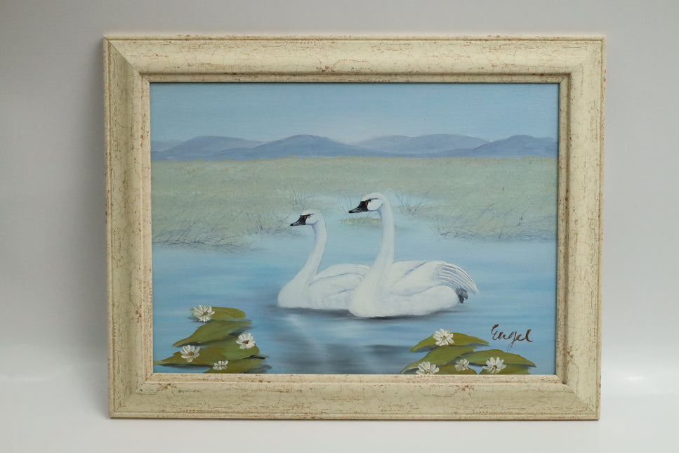 Handgeschilderd Schilderij 'Zwanen'