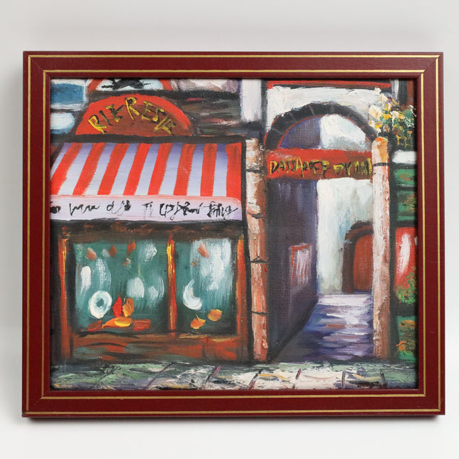 Handgeschilderd Schilderij 'Winkeltje'