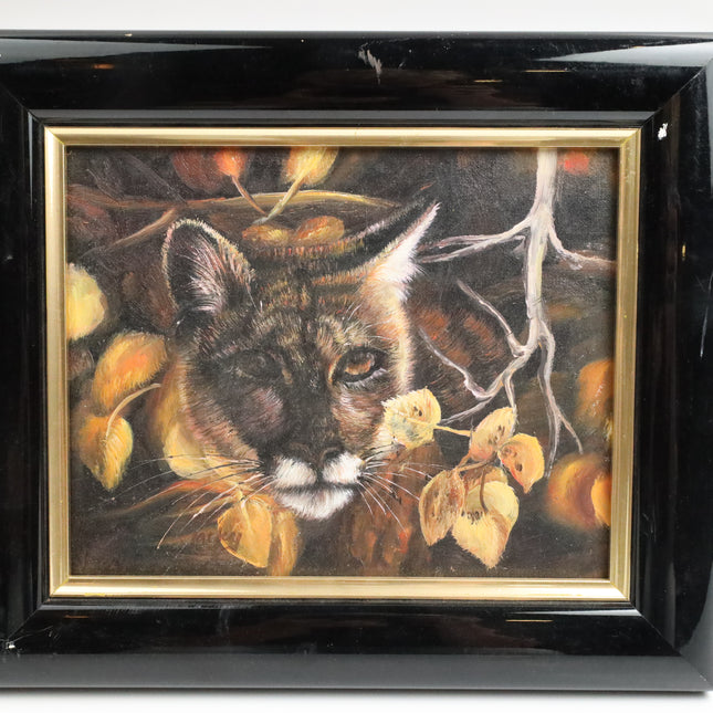 Handgeschilderd Schilderij 'Kat in de Herfst'