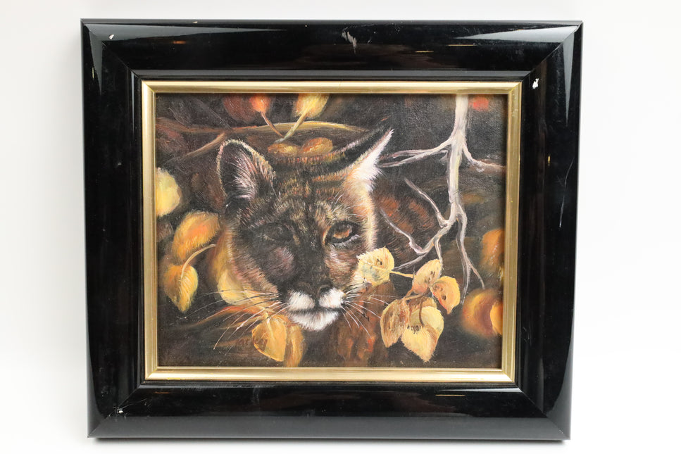 Handgeschilderd Schilderij 'Kat in de Herfst'