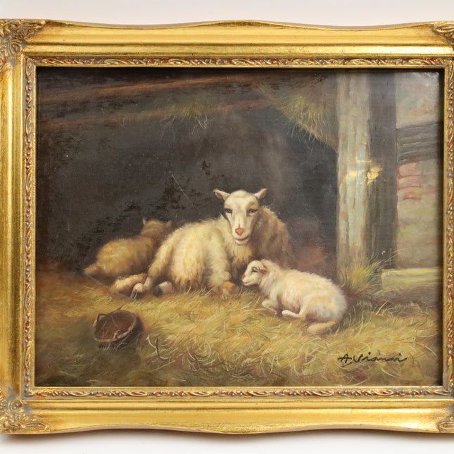 Handgeschilderd Schilderij 'Schapen'