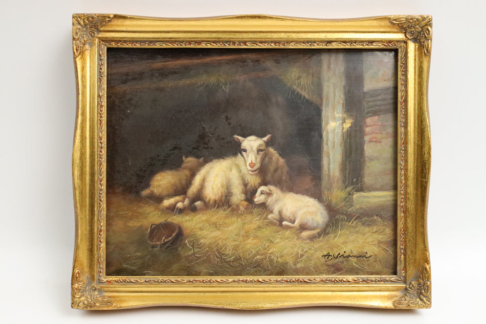 Handgeschilderd Schilderij 'Schapen'