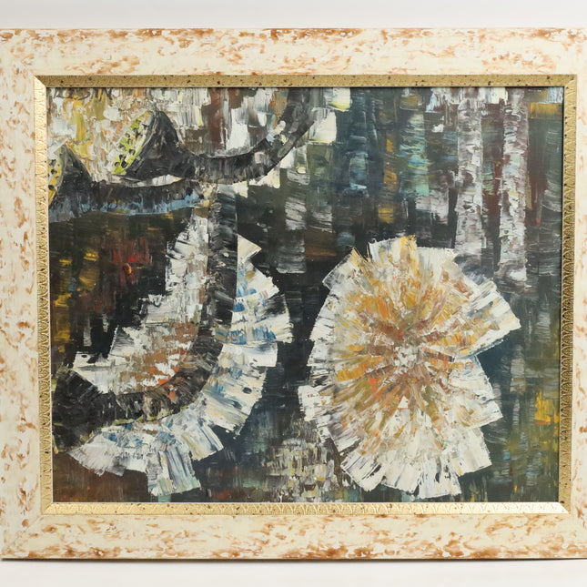 Handgeschilderd Schilderij 'Witte Bloem'