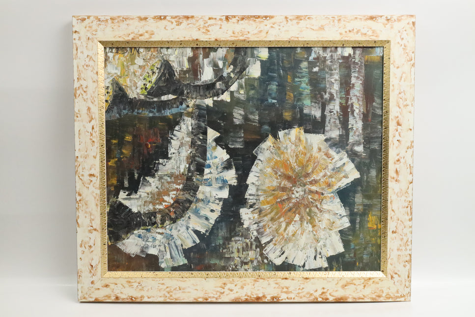Handgeschilderd Schilderij 'Witte Bloem'