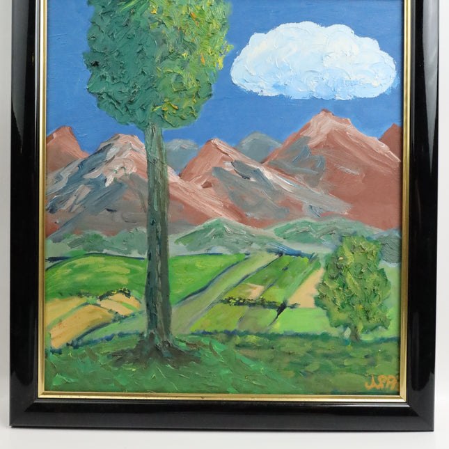 Handgeschilderd Schilderij 'Boom in Landschap'