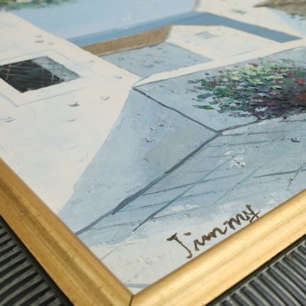 Handgeschilderd Schilderij 'Dorpje aan de Kust'