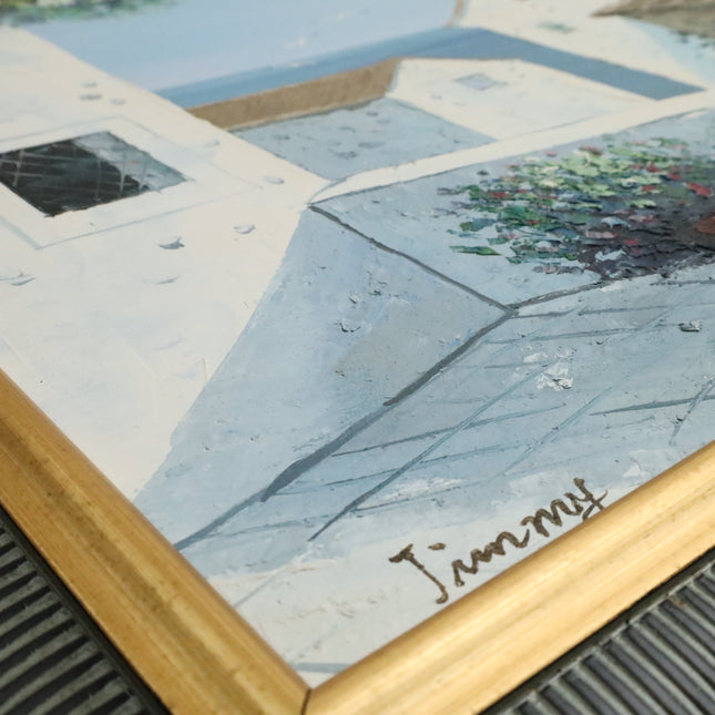 Handgeschilderd Schilderij 'Dorpje aan de Kust'