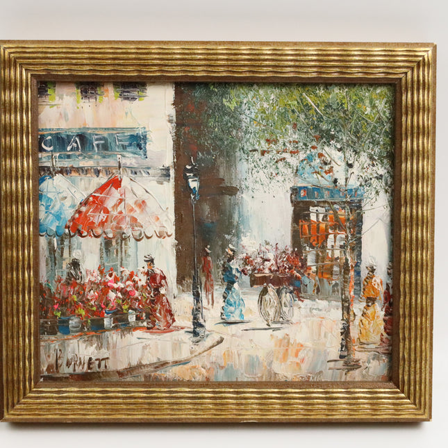 Handgeschilderd Schilderij 'Winkelstraat'