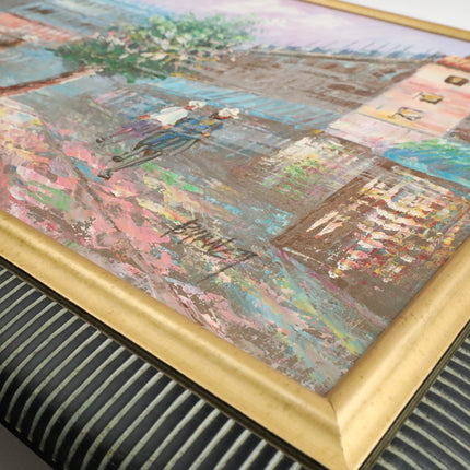 Handgeschilderd Schilderij 'Winkelstraat'