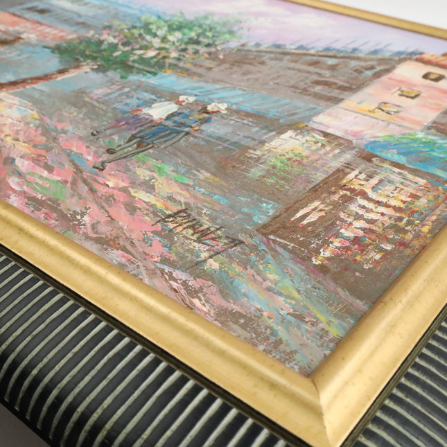 Handgeschilderd Schilderij 'Winkelstraat'