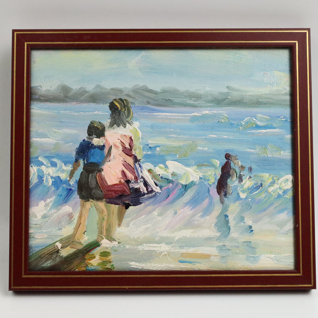Handgeschilderd Schilderij 'Strandwandeling'