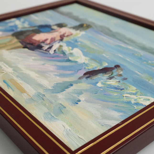Handgeschilderd Schilderij 'Strandwandeling'