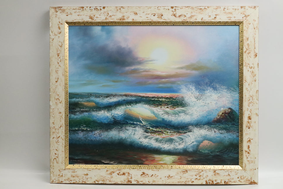 Handgeschilderd Schilderij 'Golven'