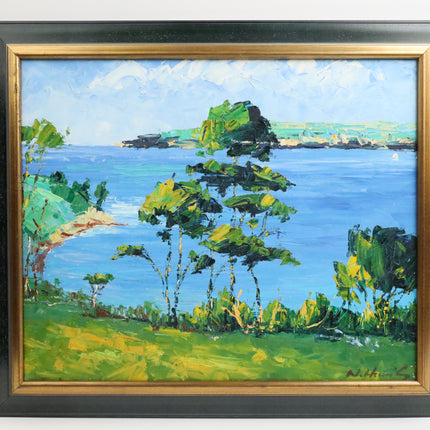 Handgeschilderd Schilderij 'Bomen aan het Water'