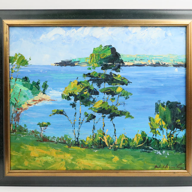 Handgeschilderd Schilderij 'Bomen aan het Water'
