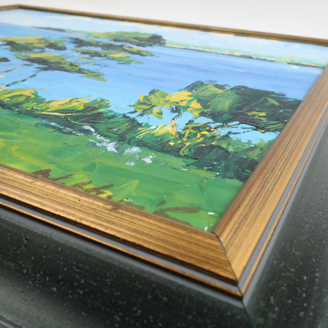 Handgeschilderd Schilderij 'Bomen aan het Water'