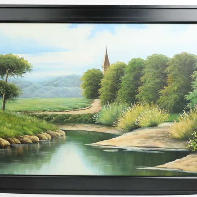 Handgeschilderd Schilderij 'Beekje'