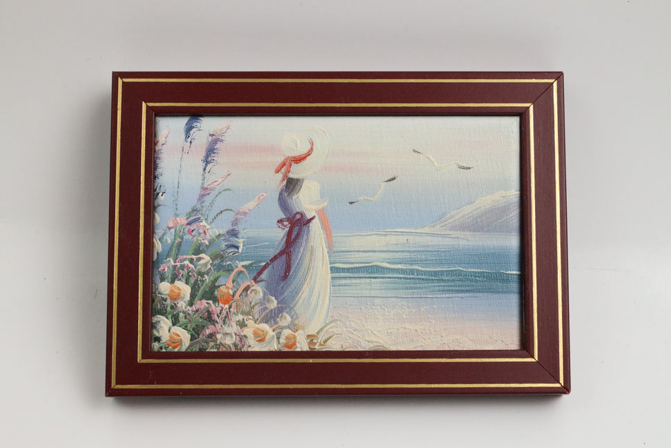Handgeschilderd Schilderij 'Vrouw op het strand'