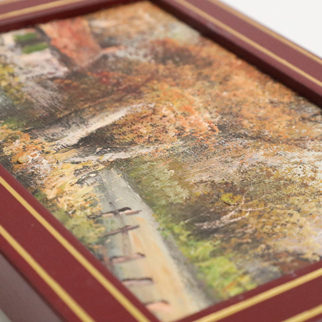 Handgeschilderd Schilderij 'Huisje aan bosrand'