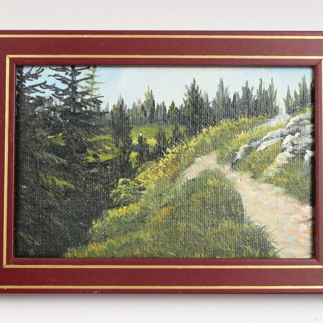 Handgeschilderd Schilderij 'Bospaadje'