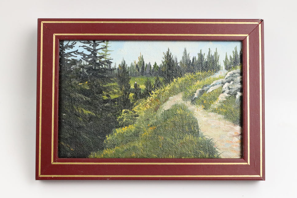 Handgeschilderd Schilderij 'Bospaadje'