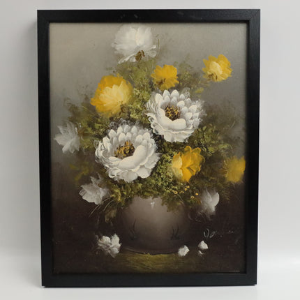 Handgeschilderd Schilderij 'Witte Bloemen'