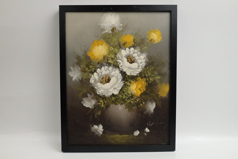 Handgeschilderd Schilderij 'Witte Bloemen'