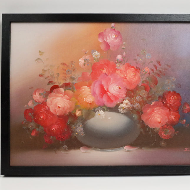 Handgeschilderd Schilderij 'Rode Bloemen'