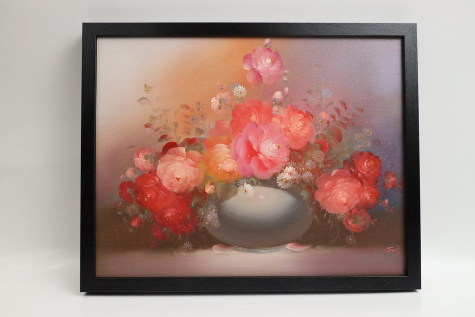 Handgeschilderd Schilderij 'Rode Bloemen'