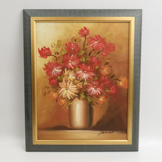 Handgeschilderd Schilderij 'Roze Bloemen'