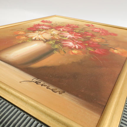 Handgeschilderd Schilderij 'Roze Bloemen'