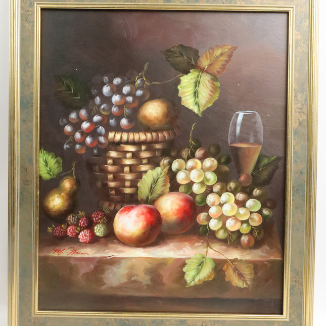 Handgeschilderd Schilderij 'Fruitmandje'
